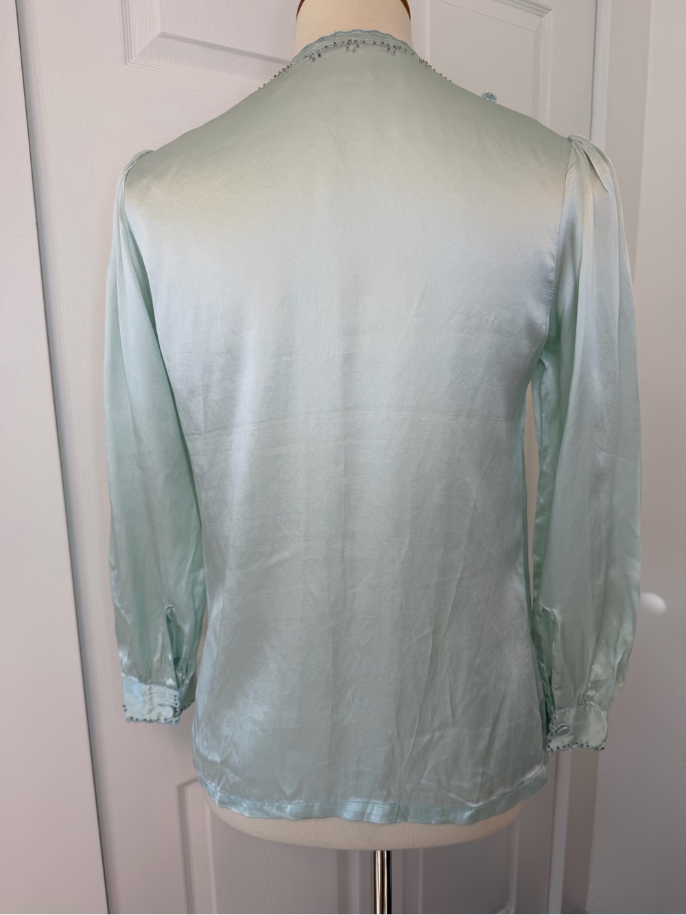 Vintage Romantic Hand Embroidered Silk Blouse - Picture 9 of 14
